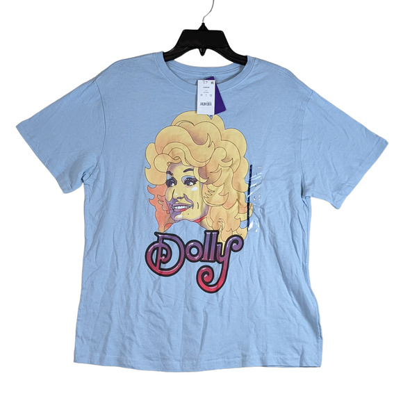 Dolly Parton Graphic TShirt Womens‎ Large Short Sleeve Crew Casual Top Band Tee - Picture 1 of 8